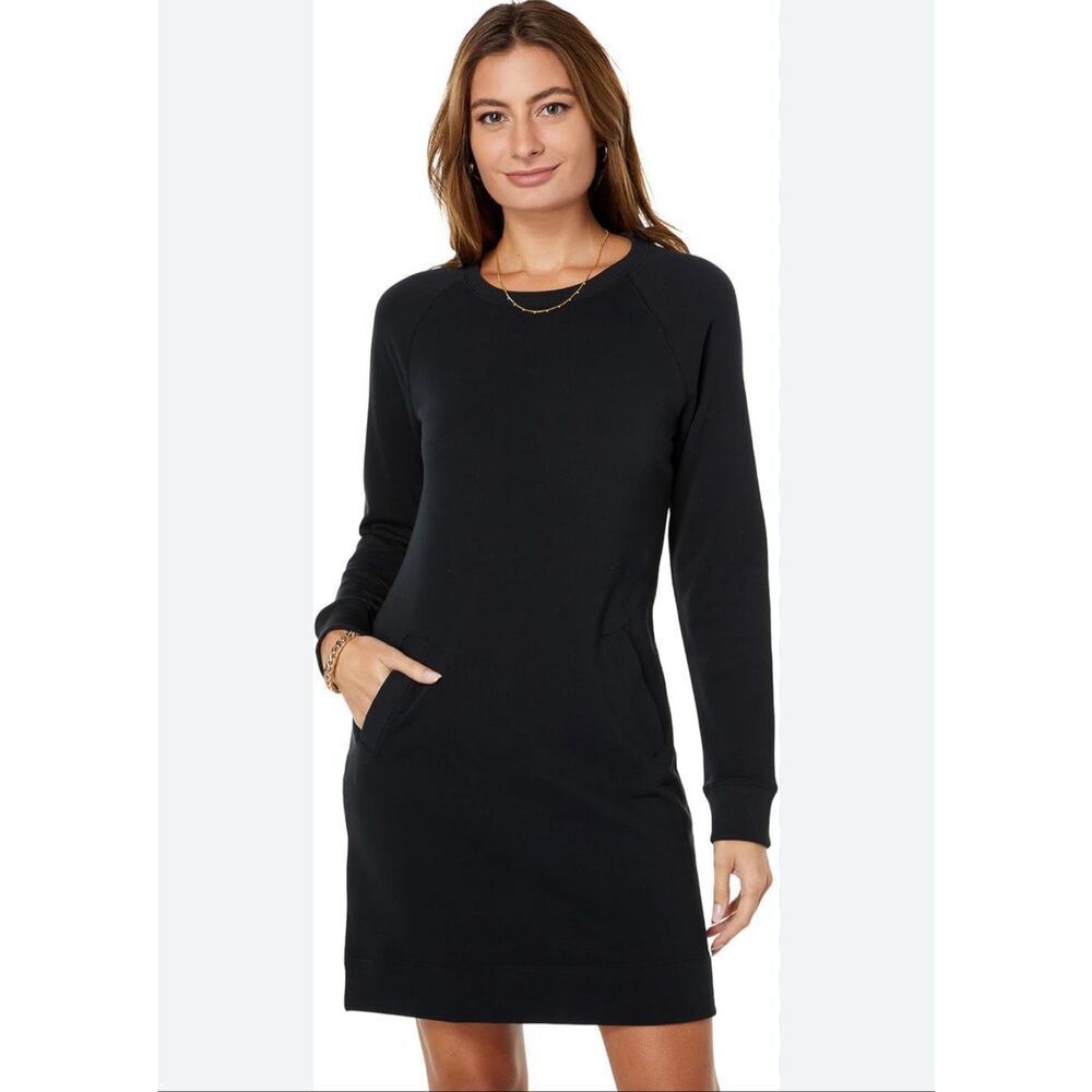 Lilly Pulitzer black Beach Comber dress onyx Sz L athletic 2 pocket